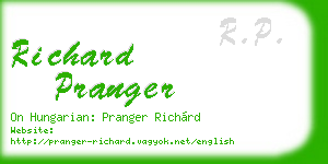 richard pranger business card